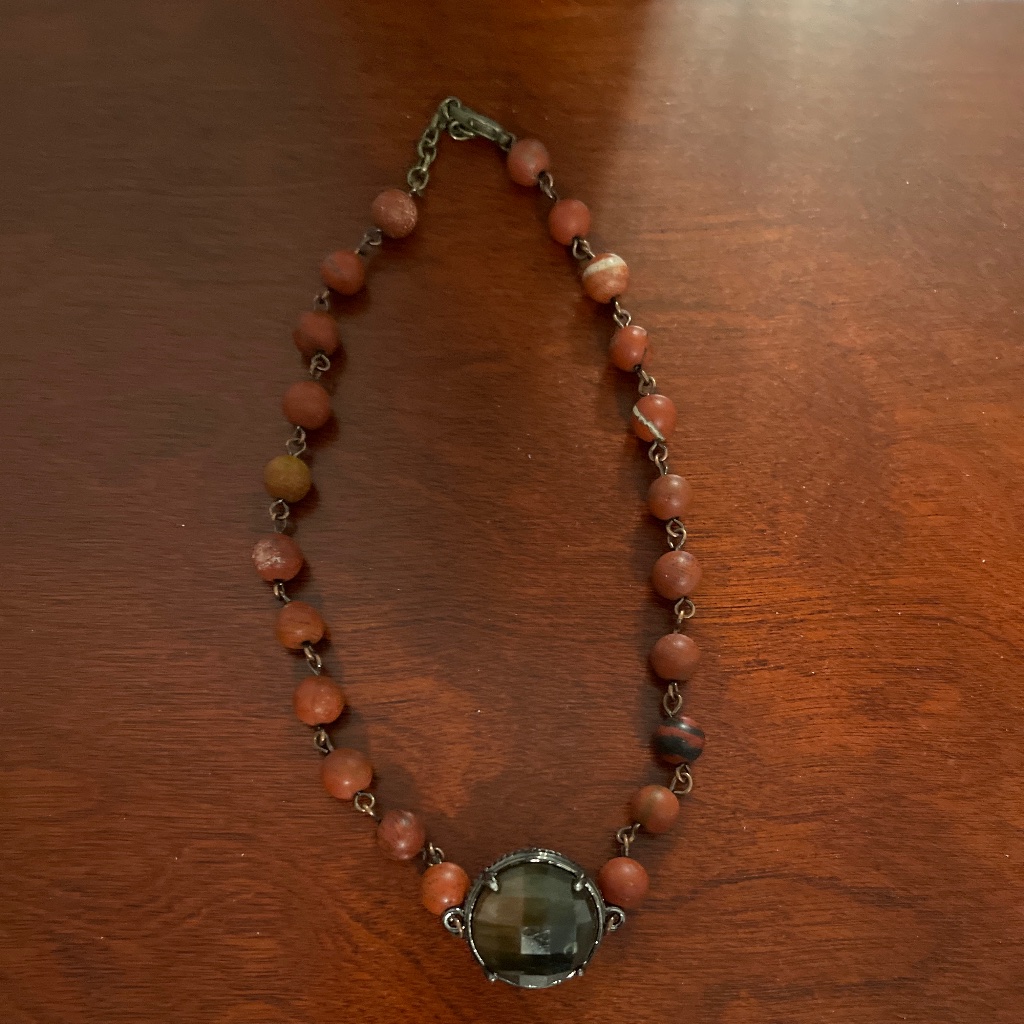 Orange Beaded Necklace That Is Perfect For Fall